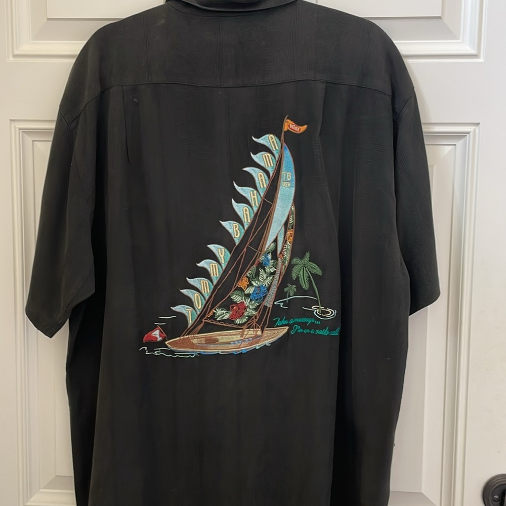 Tommy Bahama Black Casual Button Down Shirt
